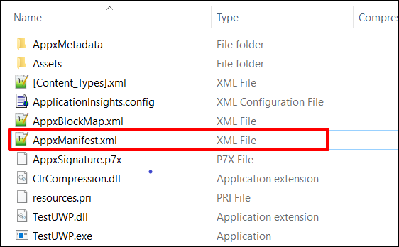 AppxManifest 文件